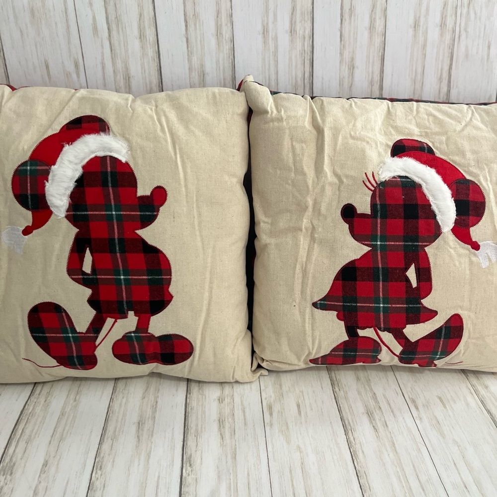 St. Nicholas Square Minnie and Mickey Mouse 
Buffalo Check Throw Pillow Set